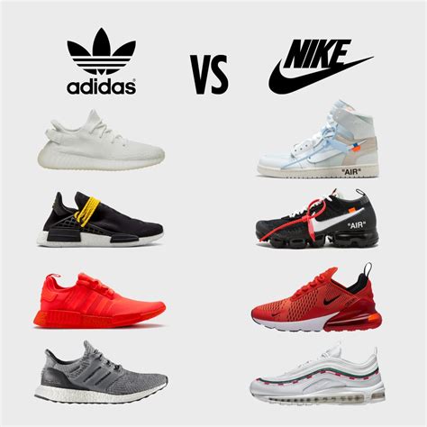 nike en adidas schoenen|Adidas vs Nike sneakers.